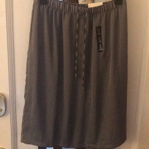 GAP Faux Silk Gray Midi Skirt